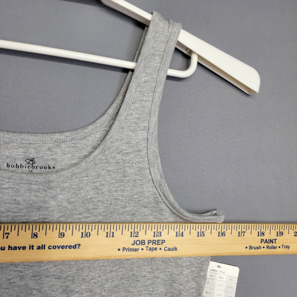 Bobbie Brooks Tank Top Womens 1X Sleeveless Gray Heathered Basic Layering Shirt - Picture 6 of 10